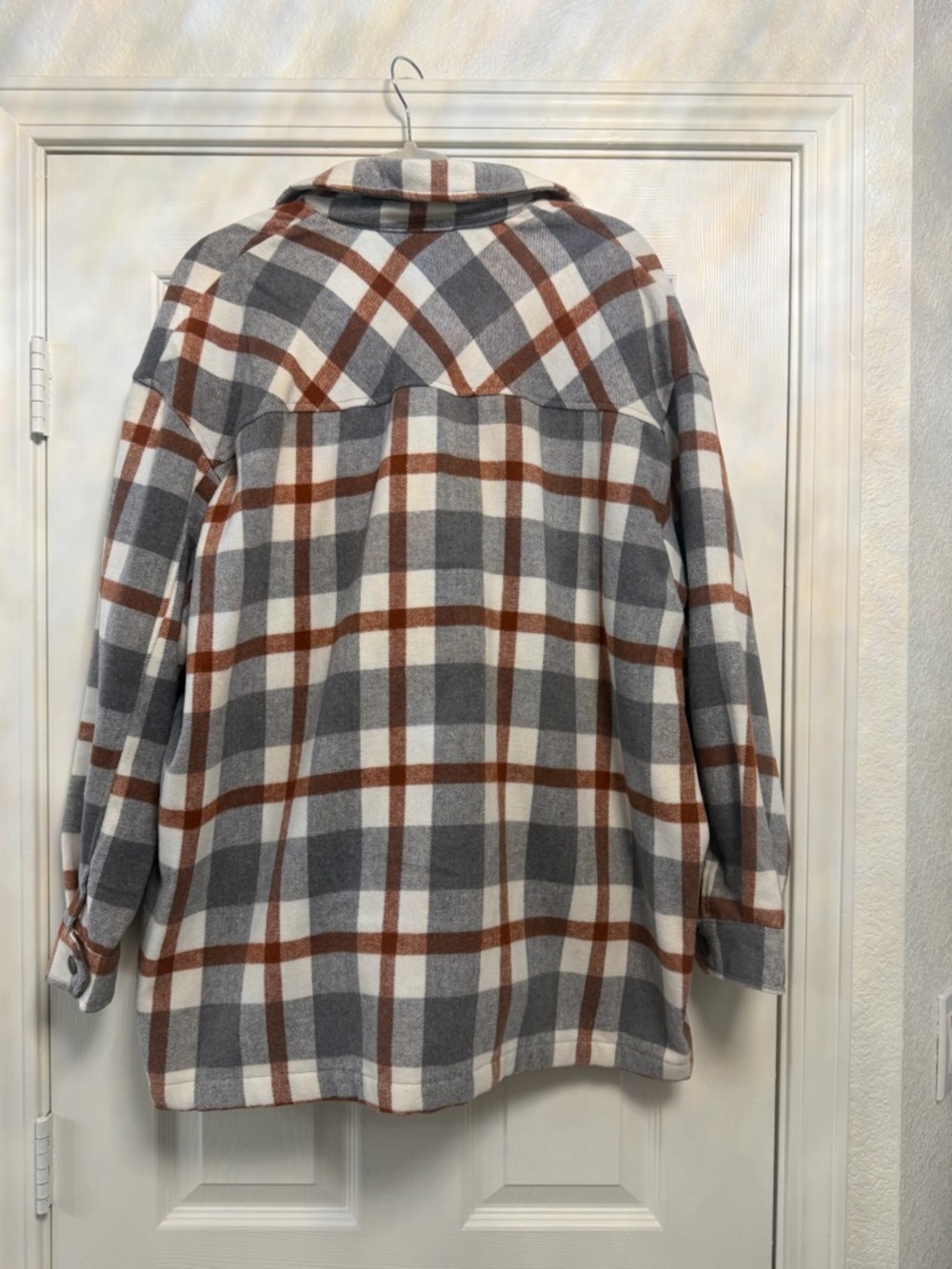 NWT HFX Plaid Flannel Shacket Shirt Jacket Women's Size XL - Picture 4 of 5